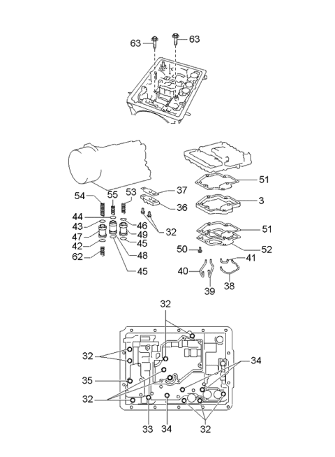 2000 Kia Sportage New Body Style Transmission Case & Main Control System Diagram 4