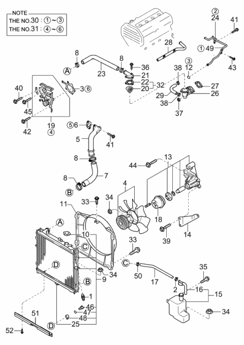 2001 Kia Sportage Cap-Sub Tank Diagram for 0K01115355A