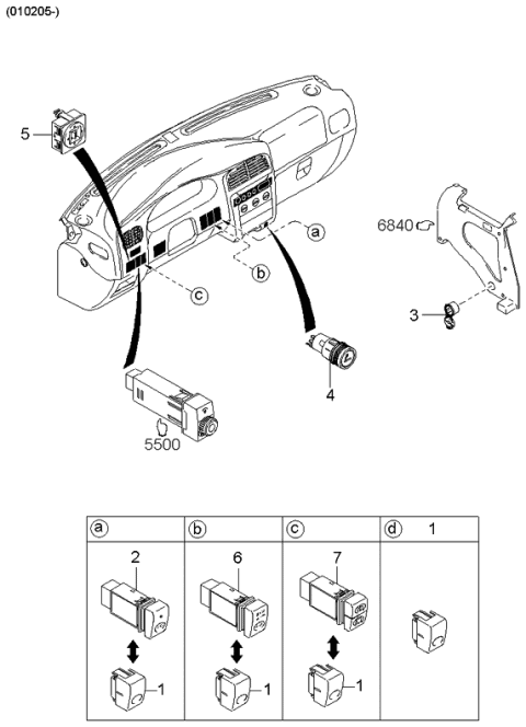 2002 Kia Sportage Dashboard Switches Diagram 2