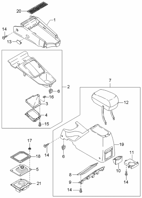 2001 Kia Sportage Console Diagram 2