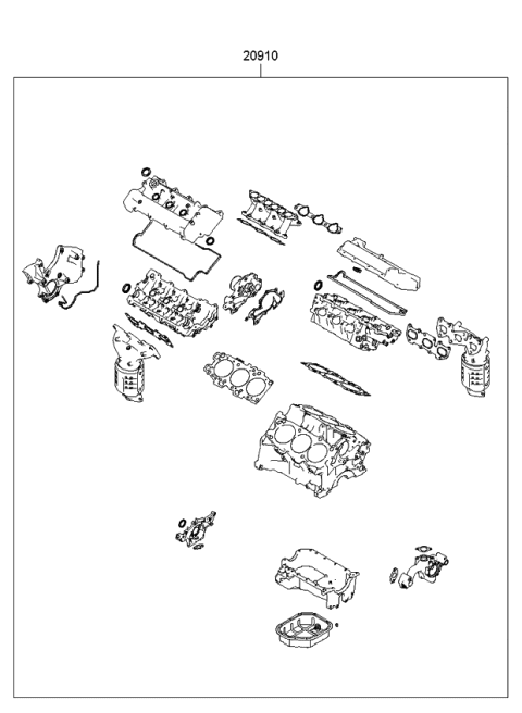 2007 Kia Sportage Engine Gasket Kit Diagram 2