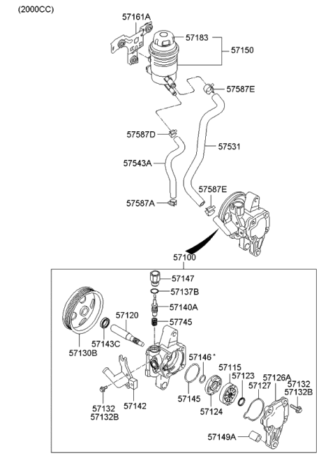 2009 Kia Sportage Power Steering Oil Pump Diagram 1