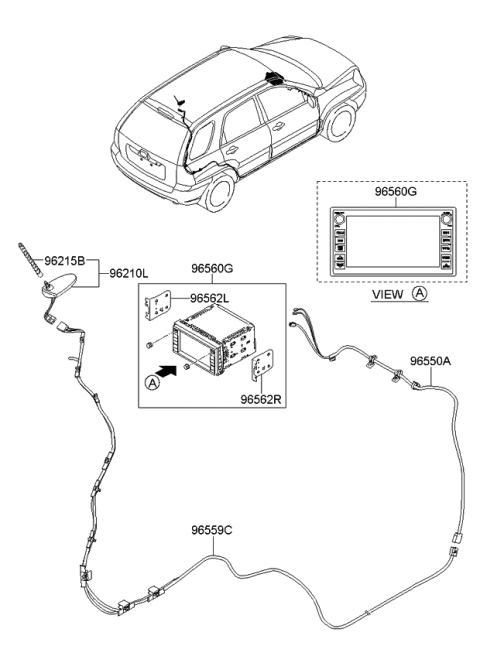 2008 Kia Sportage Cable Assembly-Navigation Diagram for 965501F600