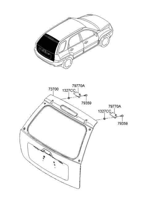 2009 Kia Sportage Tail Gate Diagram