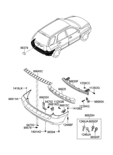 2008 Kia Sportage Rear Bumper Diagram 1