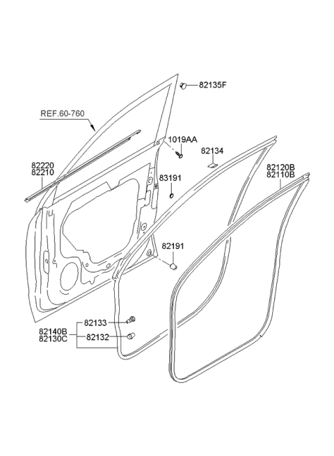 2010 Kia Sportage Moulding-Front Door Diagram