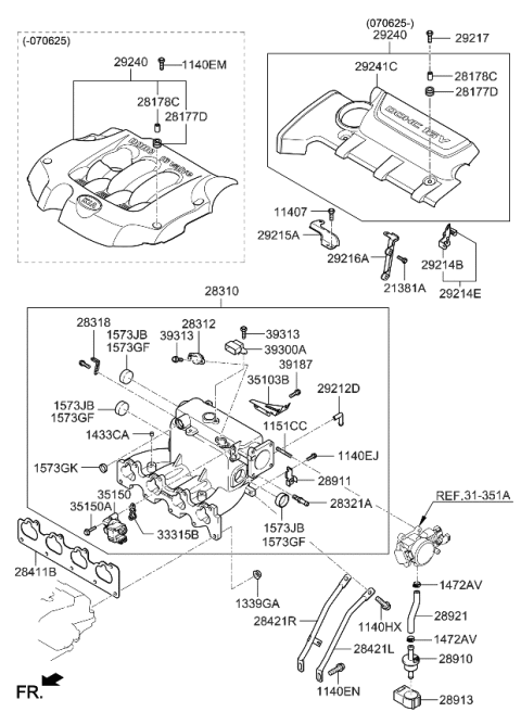 2009 Kia Sportage Sensor Assembly-Map Diagram for 3930022600