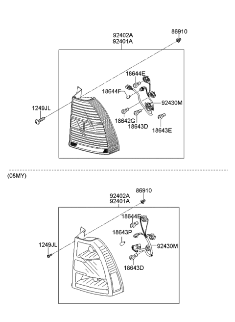 2010 Kia Sportage Rear Combination Lamp Diagram