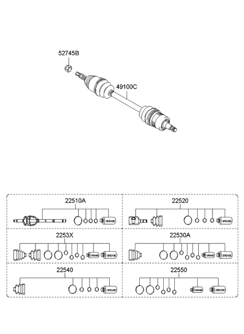 2009 Kia Sportage Drive Shaft Assy-Rear Diagram