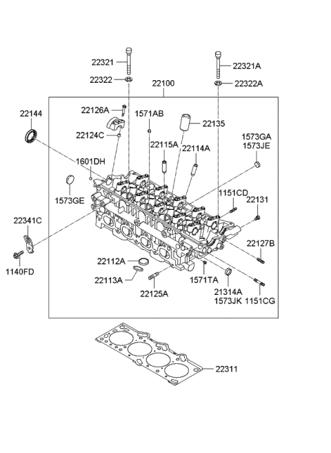 2008 Kia Sportage Cylinder Head Diagram 1