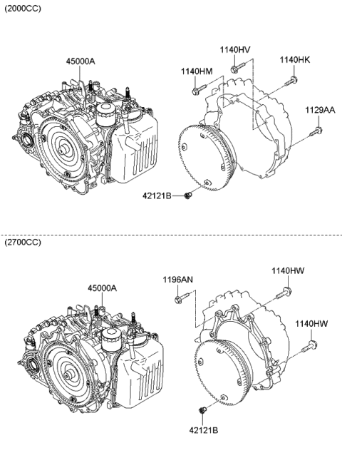 2007 Kia Sportage Transaxle Assy-Auto Diagram