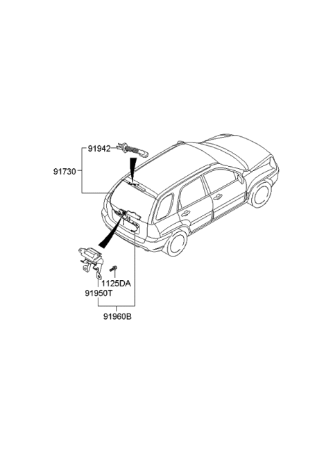 2009 Kia Sportage Wiring Assembly-Tail Gate Diagram for 916811F040