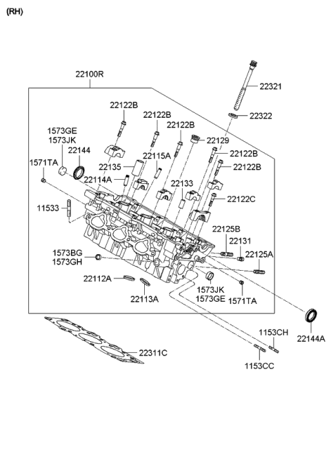 2009 Kia Sportage Cylinder Head Diagram 3