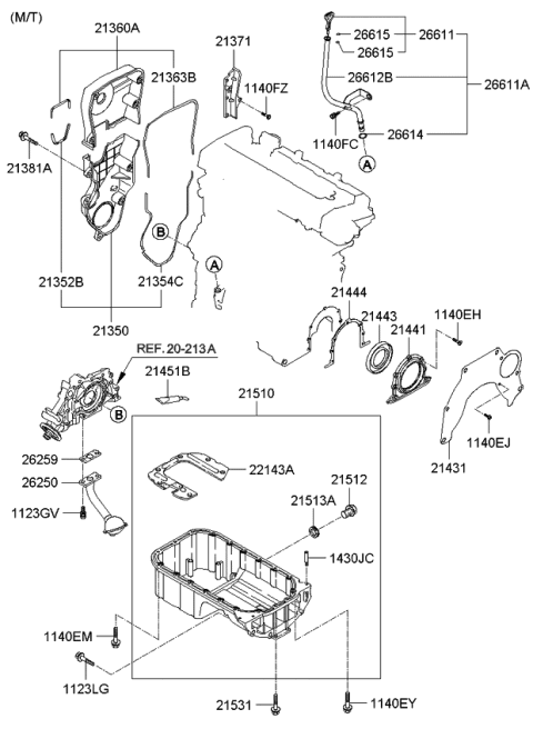 2010 Kia Sportage Belt Cover & Oil Pan Diagram 1