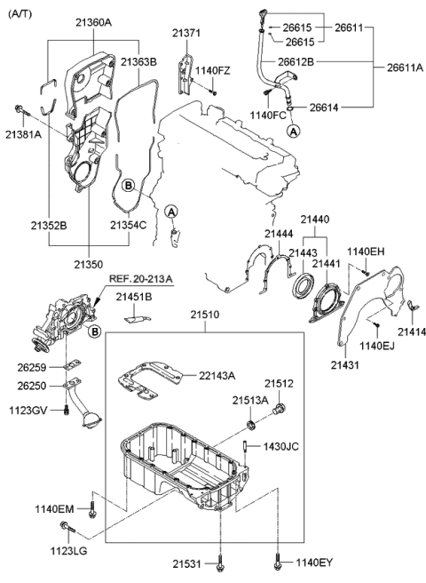 2007 Kia Sportage Case Assembly-Oil Seal Diagram for 2144023500