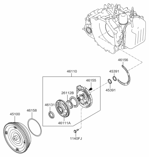 2009 Kia Sportage Gear-Oil Pump Driven Diagram for 4615239020