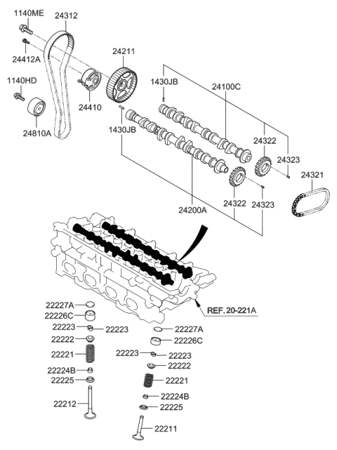 2008 Kia Sportage Camshaft & Valve Diagram 2