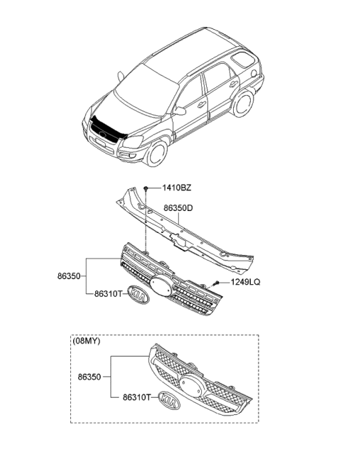 2010 Kia Sportage Radiator Grille Diagram