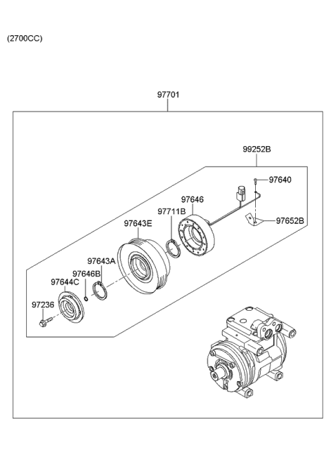 2007 Kia Sportage Air Condition System-Cooler Line, Front Diagram 4