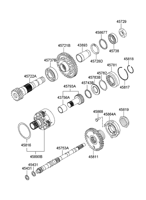 2007 Kia Sportage Transaxle Gear-Auto Diagram 1