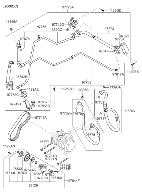 2010 Kia Sportage Bolt-Compressor Mounting Diagram for 977142F020