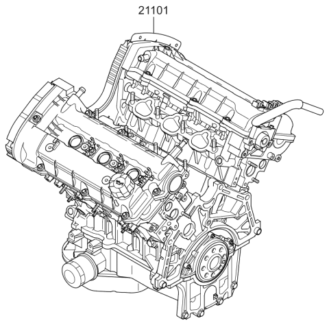 2010 Kia Sportage REMAN Sub-ENGIN Diagram for 2110137P30