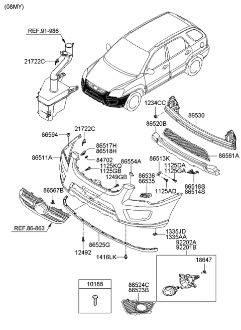 2009 Kia Sportage Bumper-Front Diagram 2