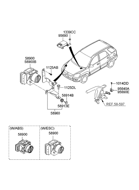 2010 Kia Sportage Sensor Assembly-YAW Diagram for 956903J000