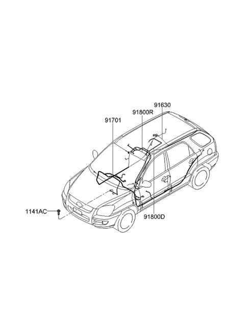 2010 Kia Sportage Wiring Assembly-Air Bag Diagram for 917001F142