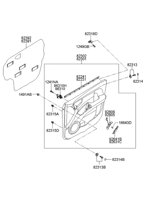 2007 Kia Sportage Trim-Front Door Diagram