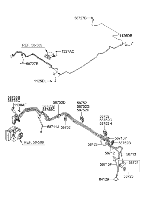 2007 Kia Sportage Tube-Hydraulic Module To Connector Diagram for 587131F450