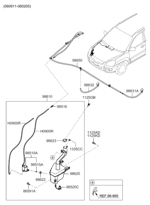 2008 Kia Sportage Windshield Washer Diagram 1