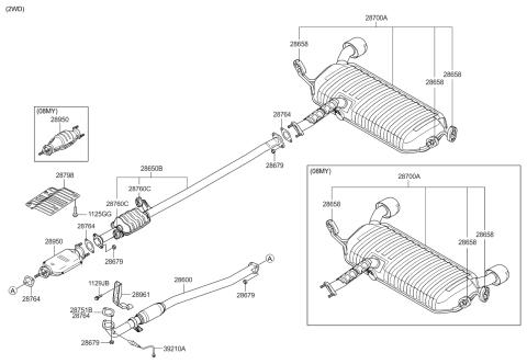 2006 Kia Sportage Muffler & Exhaust Pipe Diagram 1