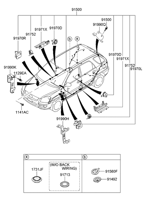 2009 Kia Sportage Wiring Assembly-Floor Diagram for 915381F291