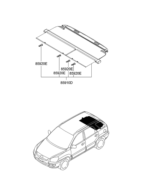 2007 Kia Sportage Trim Assembly-Covering Shelf Diagram for 859101F100EZ