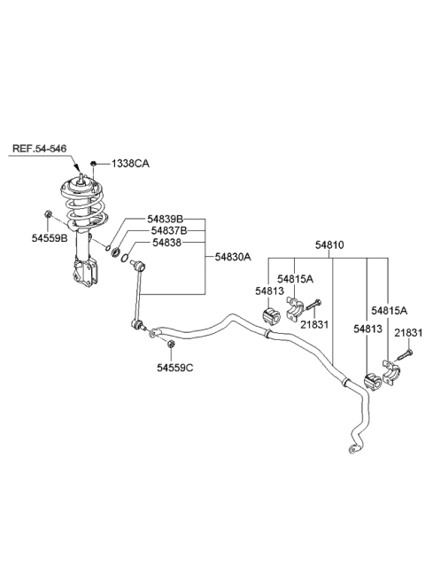 2009 Kia Sportage Stabilizer Bar-Front Diagram