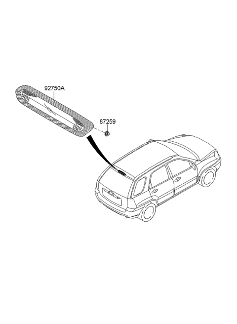 2007 Kia Sportage Lamp Assembly-High Mounted Stop Diagram for 927011F002