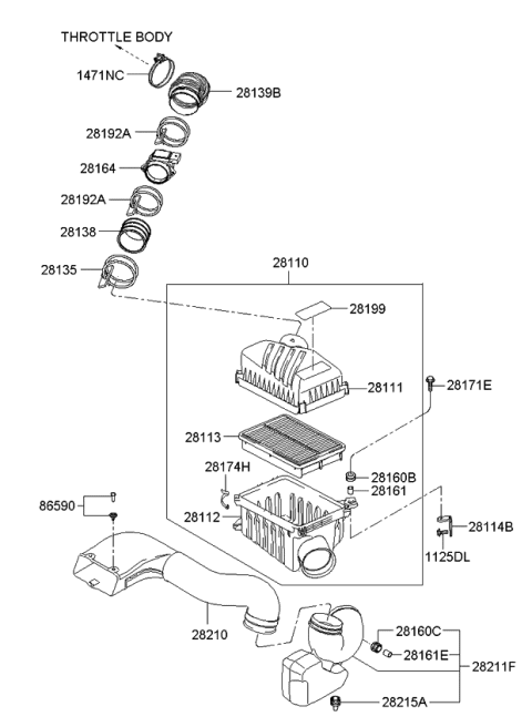 2006 Kia Sportage Air Cleaner Diagram 2