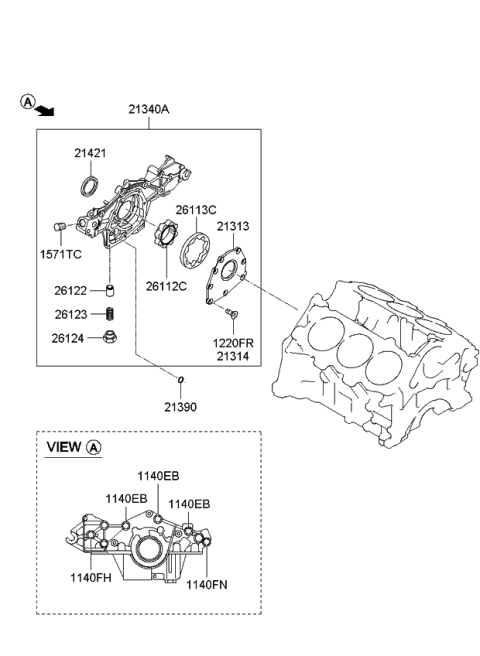 2009 Kia Sportage Front Case & Oil Filter Diagram 2