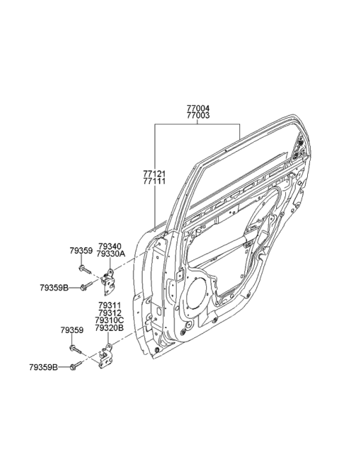 2009 Kia Sportage Panel-Rear Door Diagram