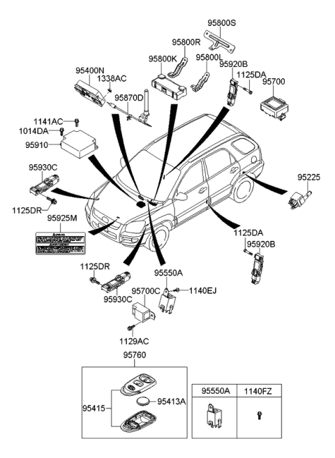 2006 Kia Sportage Transmitter Assembly Diagram for 954301F110