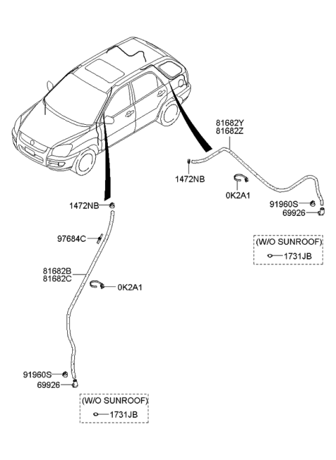 2009 Kia Sportage Hose Assembly-Drain F,LH Diagram for 816931F000