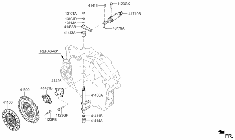 2009 Kia Sportage Clutch & Release Fork Diagram