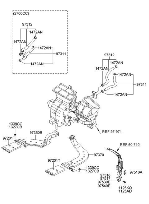 2010 Kia Sportage Hose-Heater COOLANT Diagram for 973112E700