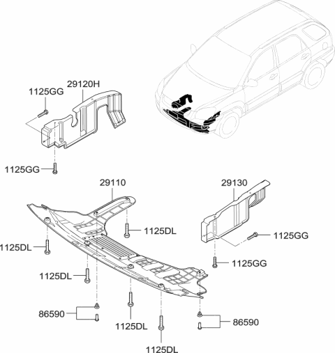 2006 Kia Sportage Under Cover Diagram