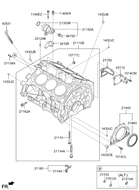 2014 Kia Sorento Bolt Diagram for 211332B010