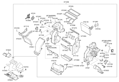 2013 Kia Sorento Duct-Shower,LH Diagram for 971111U050