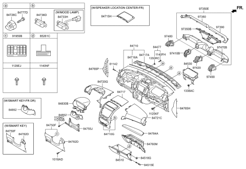 2013 Kia Sorento Crash Pad Diagram