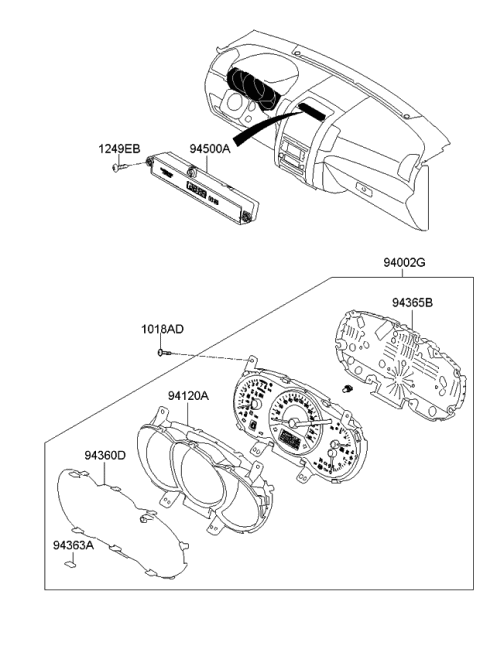 2013 Kia Sorento Plate-Window Diagram for 943701U100