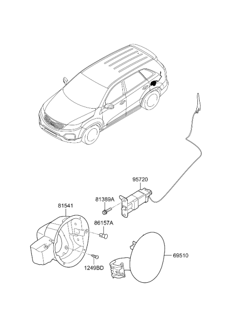 2013 Kia Sorento Fuel Filler Door Diagram